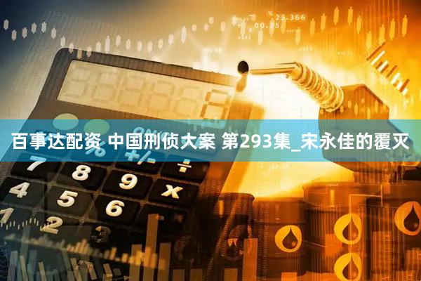 百事达配资 中国刑侦大案 第293集_宋永佳的覆灭